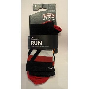 Darn Tough Merino Wool Run Socks Micro Crew Black Orange Men's Size XL 12.5-14.5
